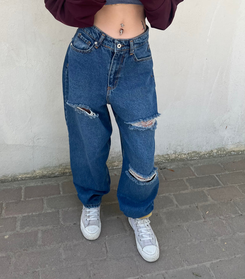 Lucifer lazerli baggy pantolon (milli kalıp)