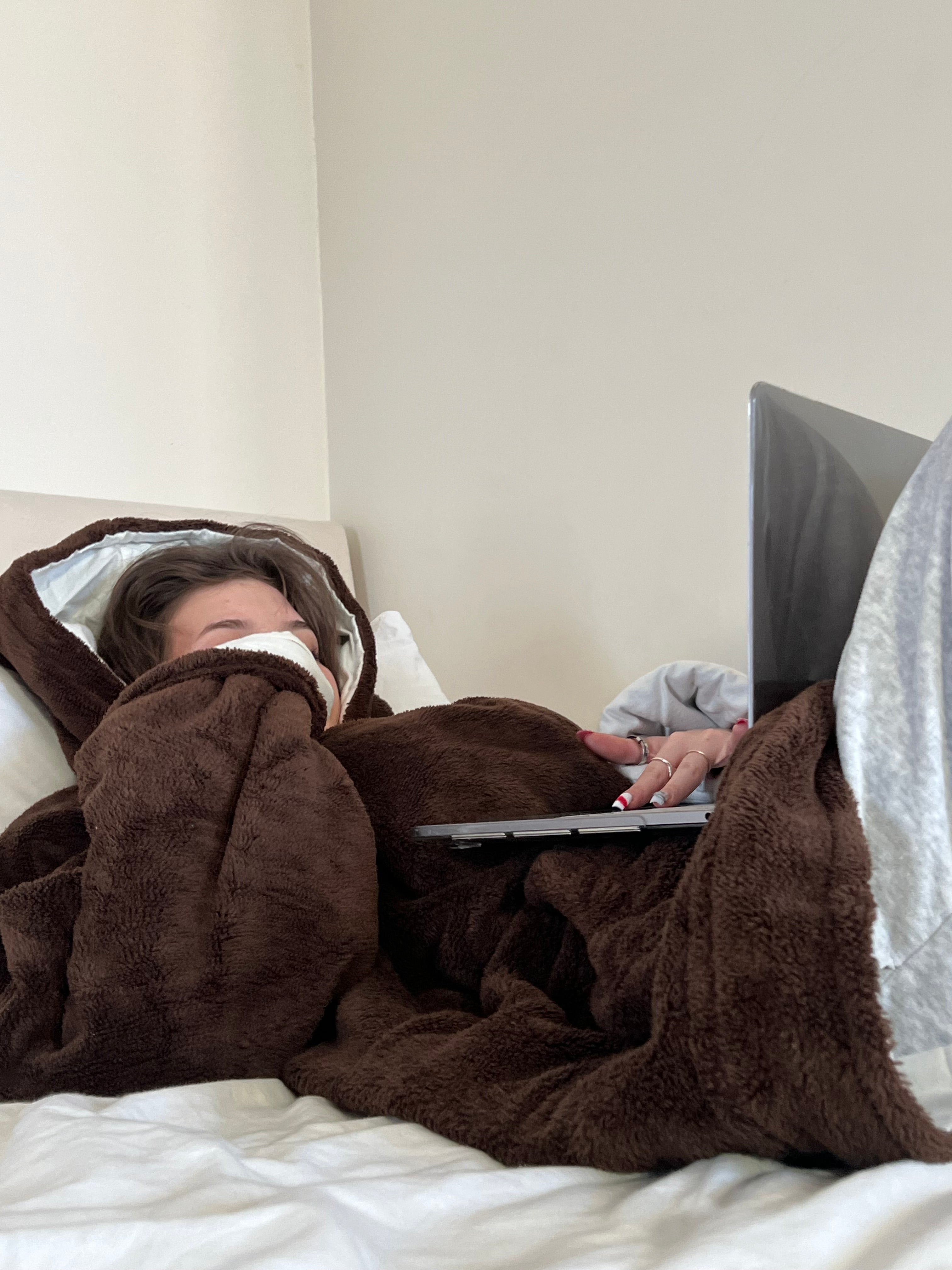 Çift Taraflı Giyilebilir Battaniye(Kahve)