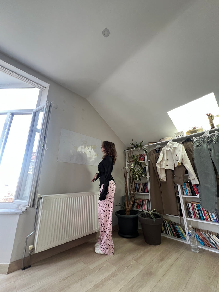 Pijtolon Pudra(siyah çiçekli)