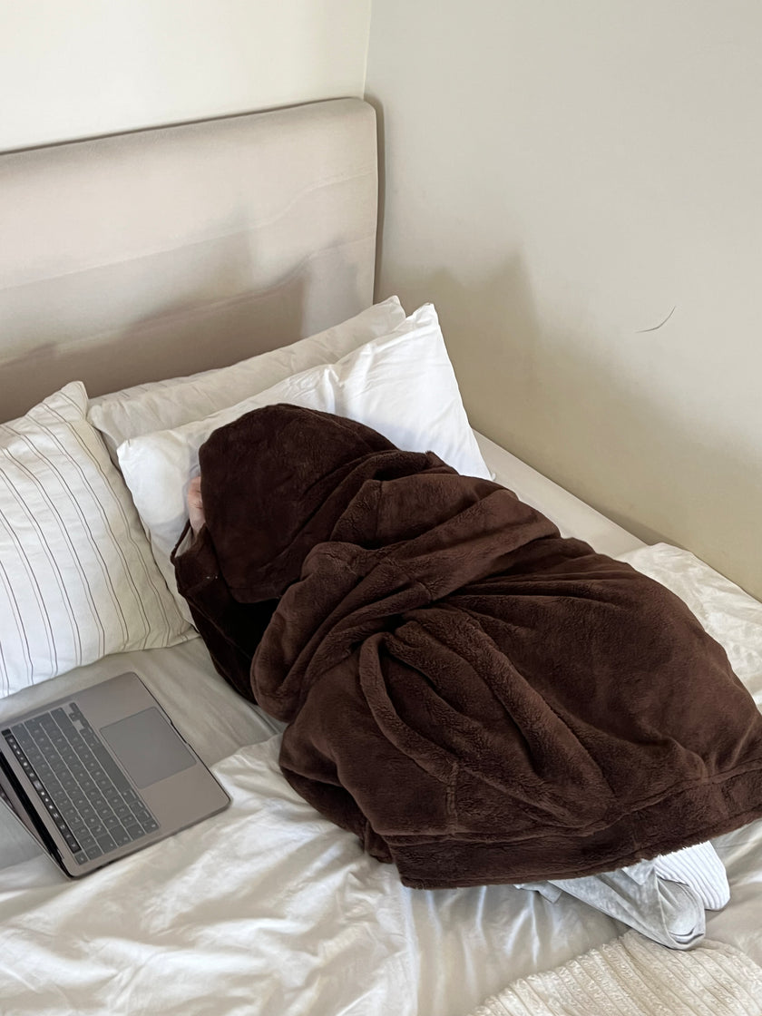 Çift Taraflı Giyilebilir Battaniye(Kahve)