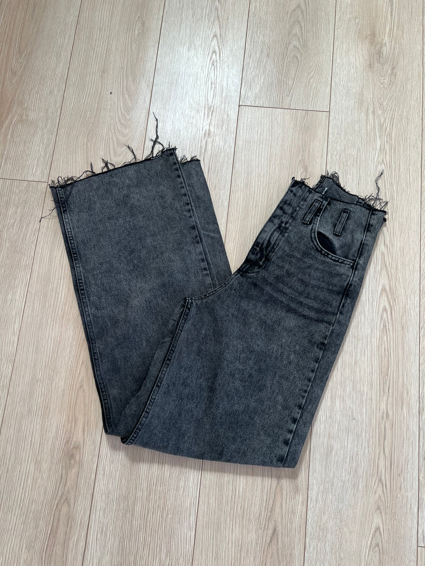 Ultra yüksel bel antrasit jean