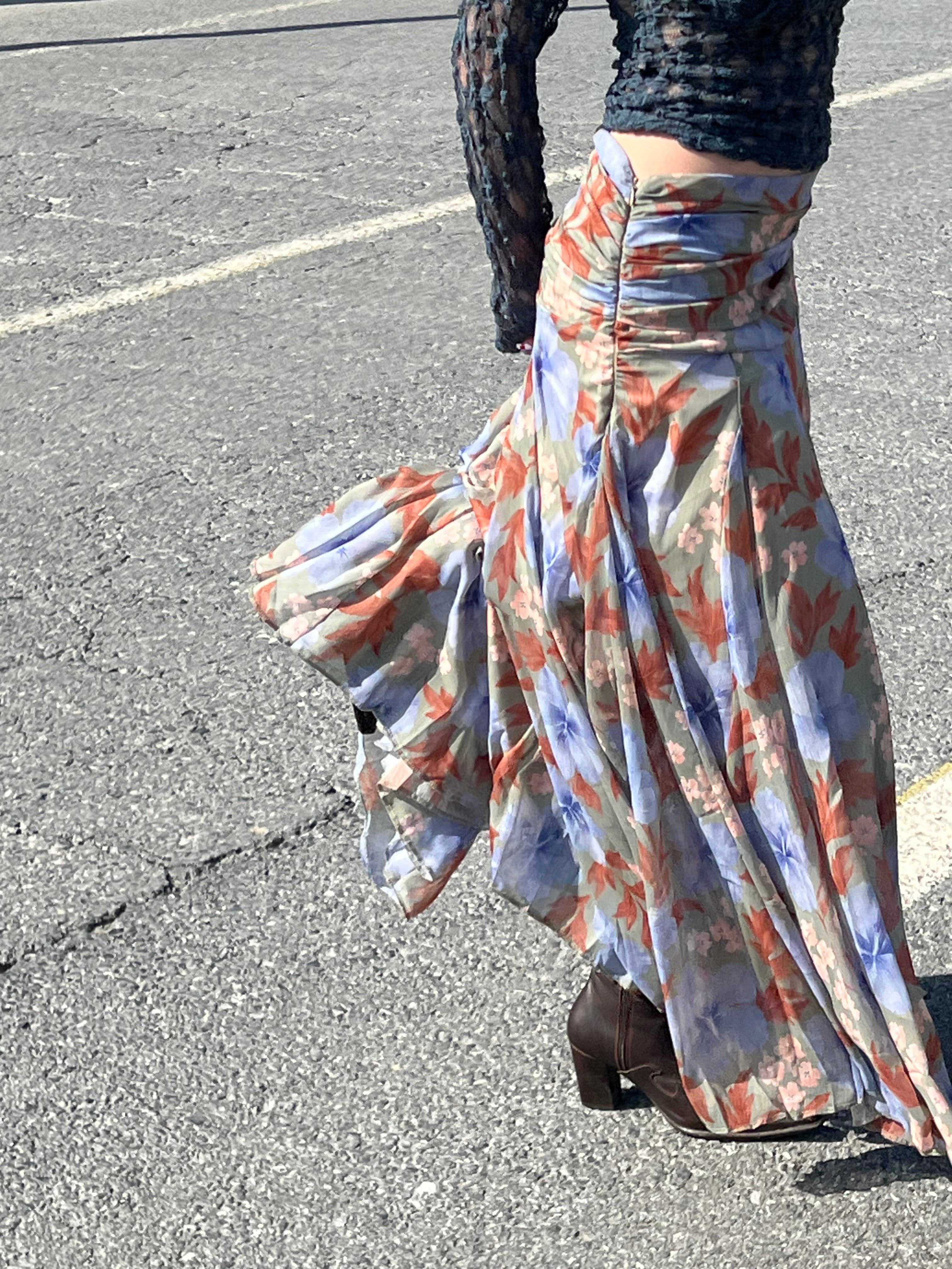 Bel büzgülü Şifon Etek