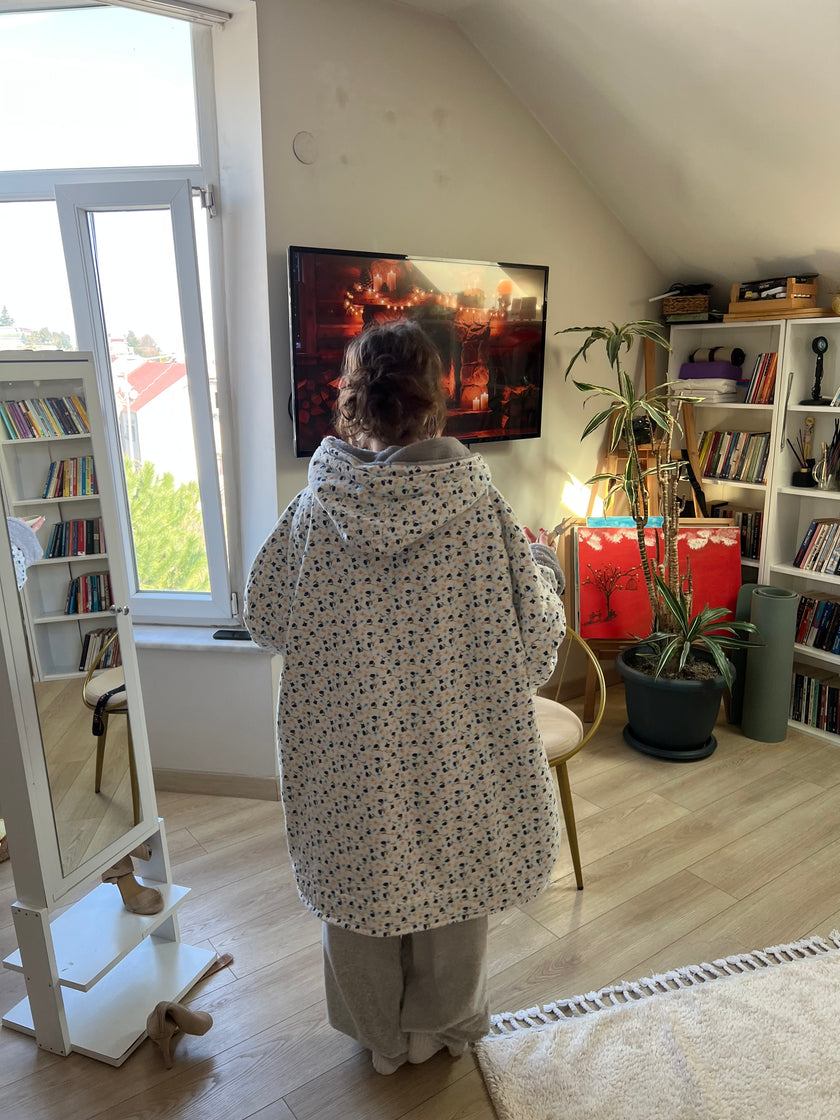 Çift taraflı MışılPuff (mavi gri )