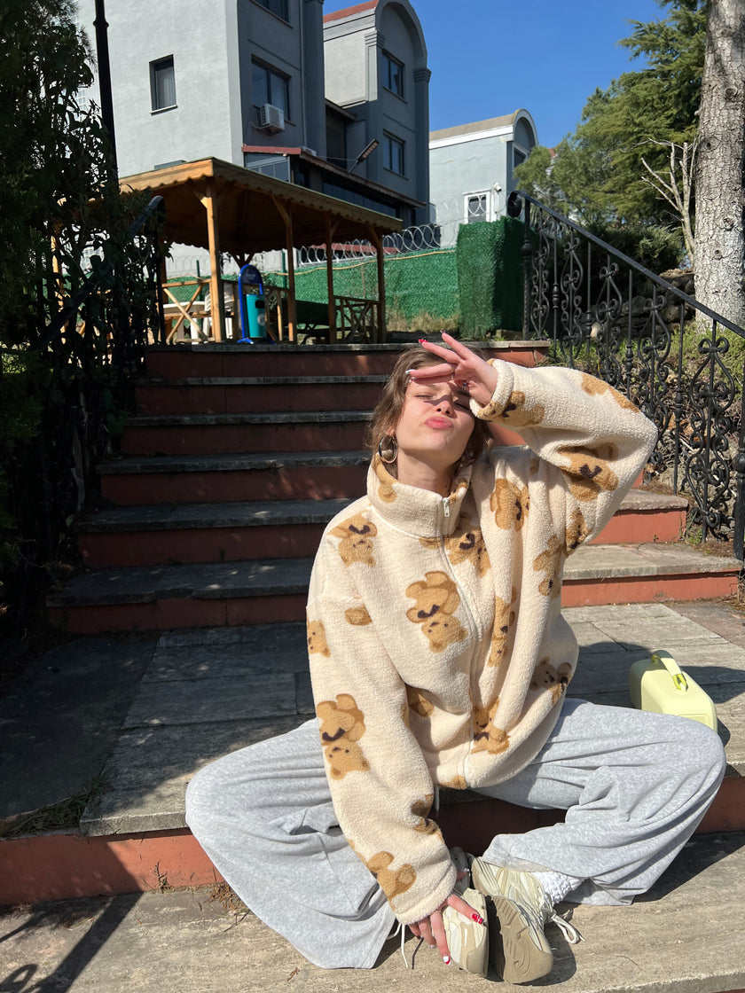 Ayıcık Desen Montumsu Ceket