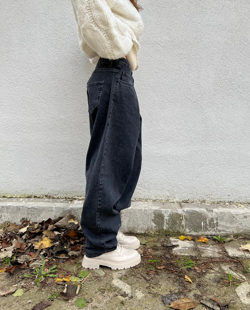 Antrasit Baggy Jean(milli kalıp)
