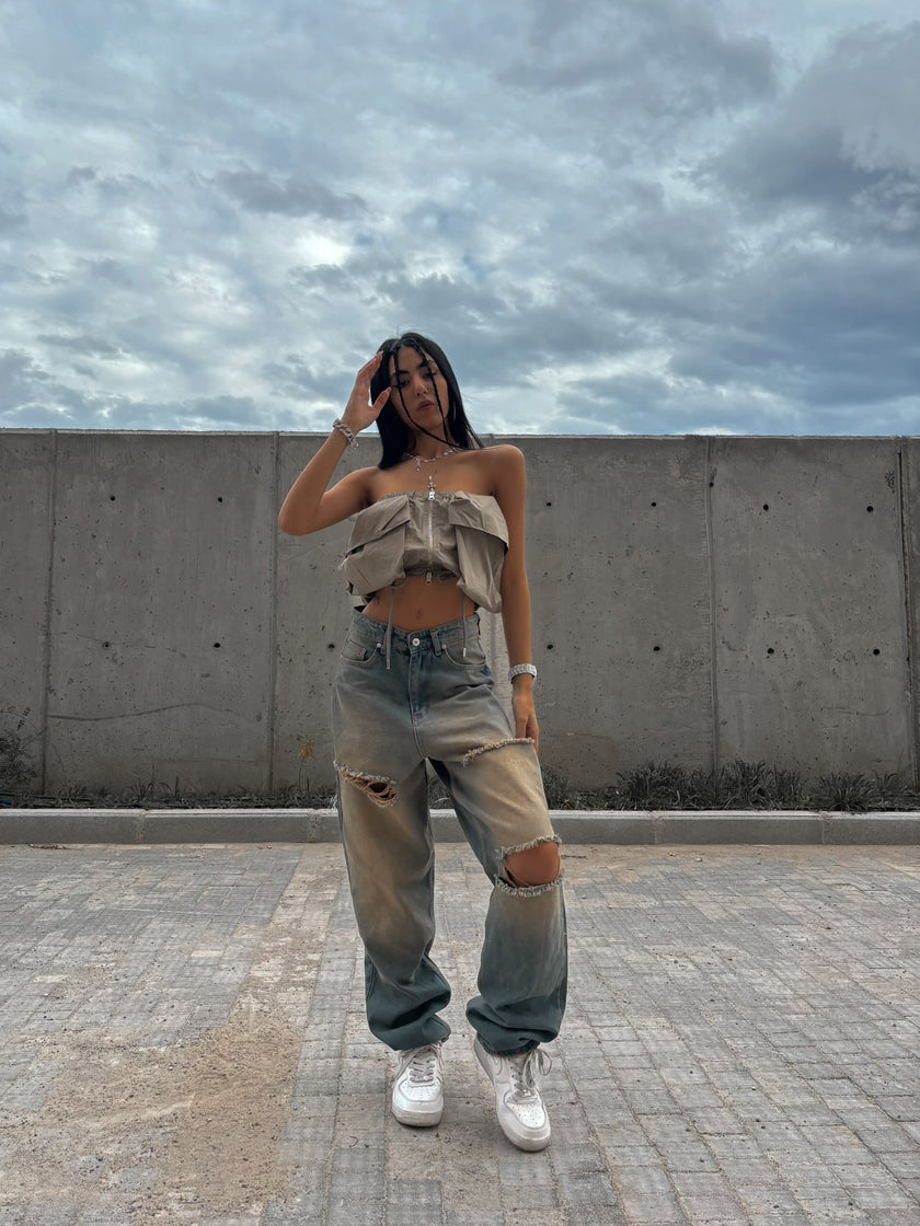 Lazerli Tint Yıkama Baggy(milli kalıp)