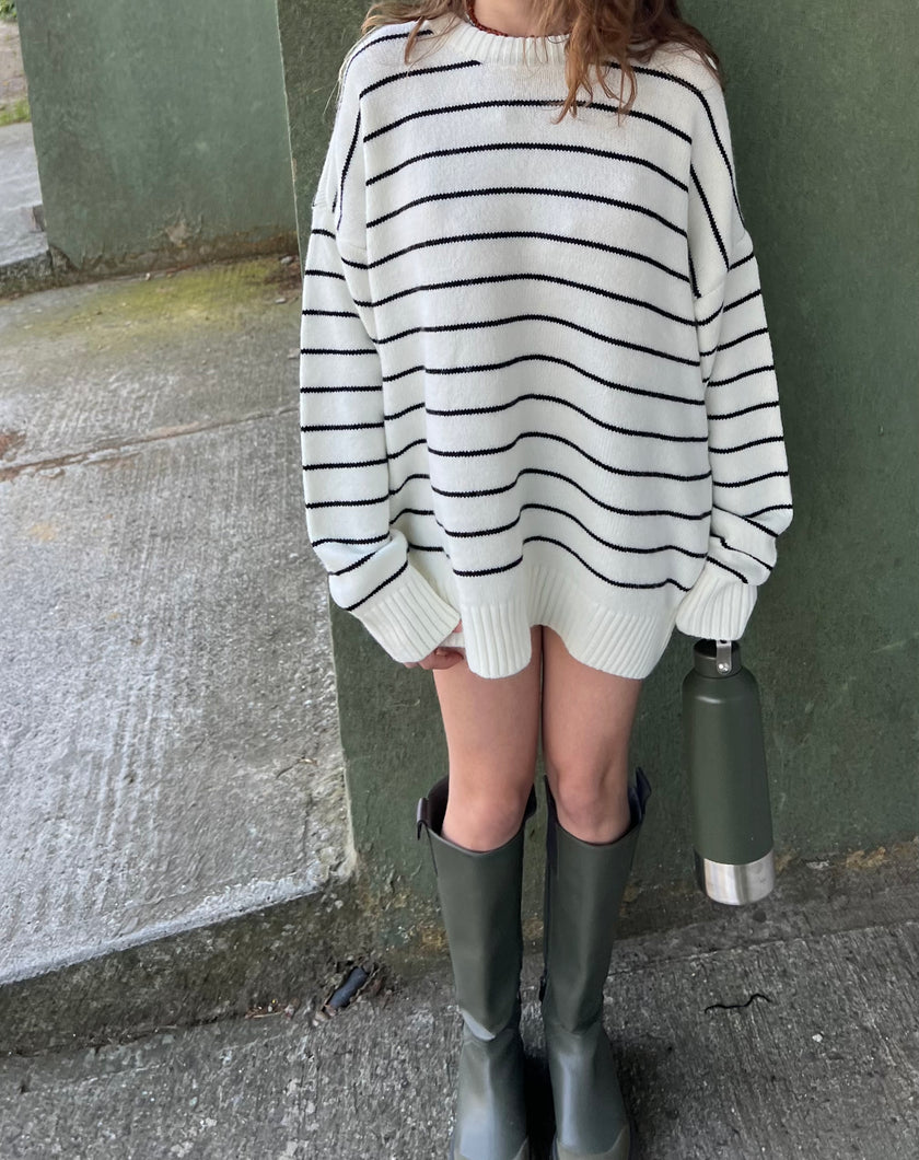 Çizgili triko kazak