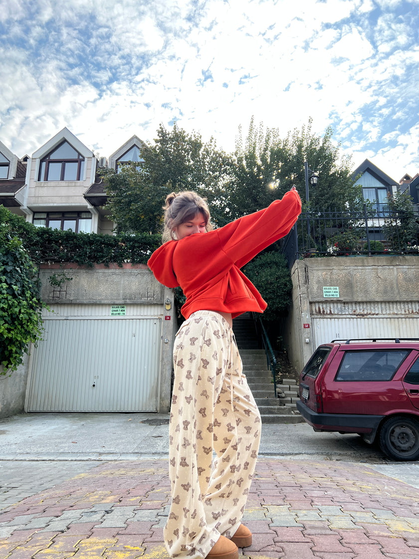 Turuncu Şardonlu Hoodie