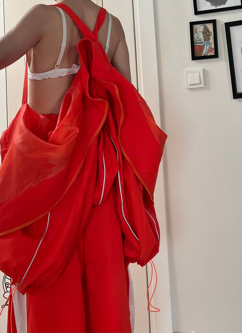 Turuncu omuz askılı Ceket