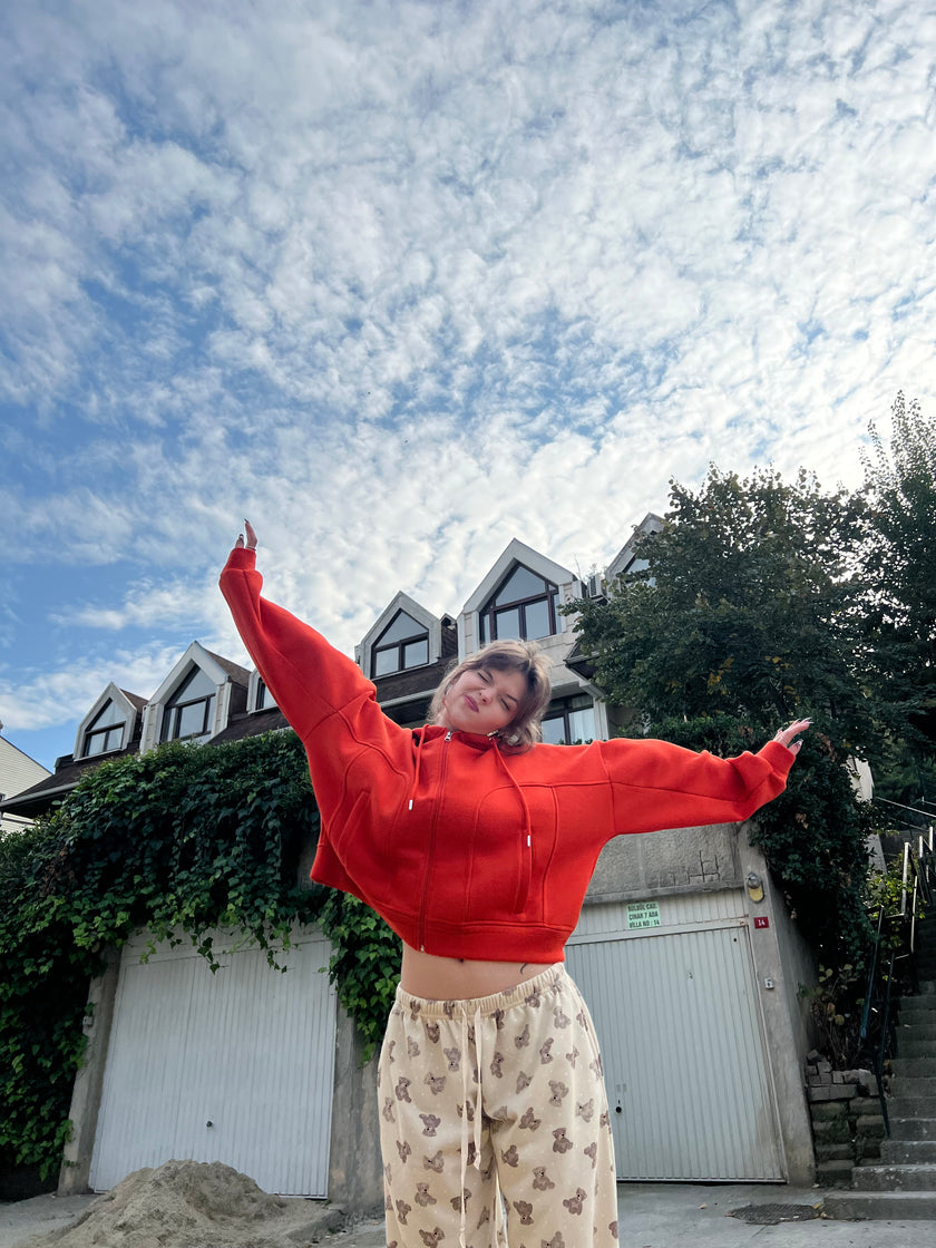 Turuncu Şardonlu Hoodie