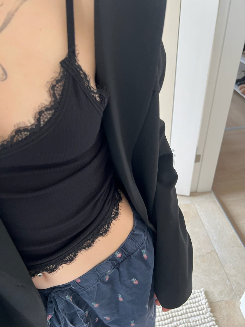 Güpürlü Atlet (ekru,siyah)