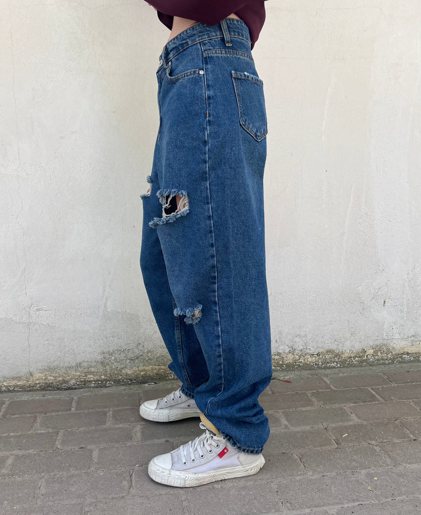 Lucifer lazerli baggy pantolon (milli kalıp)