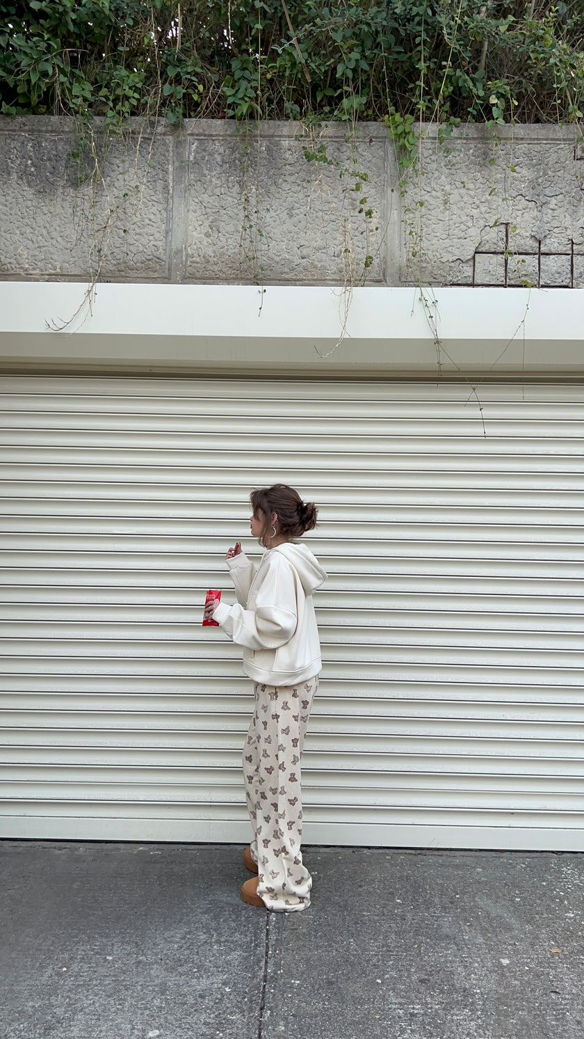 Krem Şardonlu Hoodie