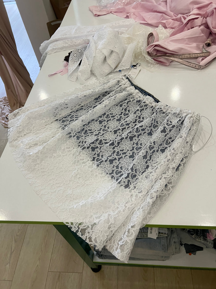 Dantel stoperli etek(♻️)