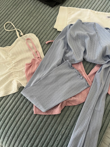 Baby blue uzun kollu Bolero