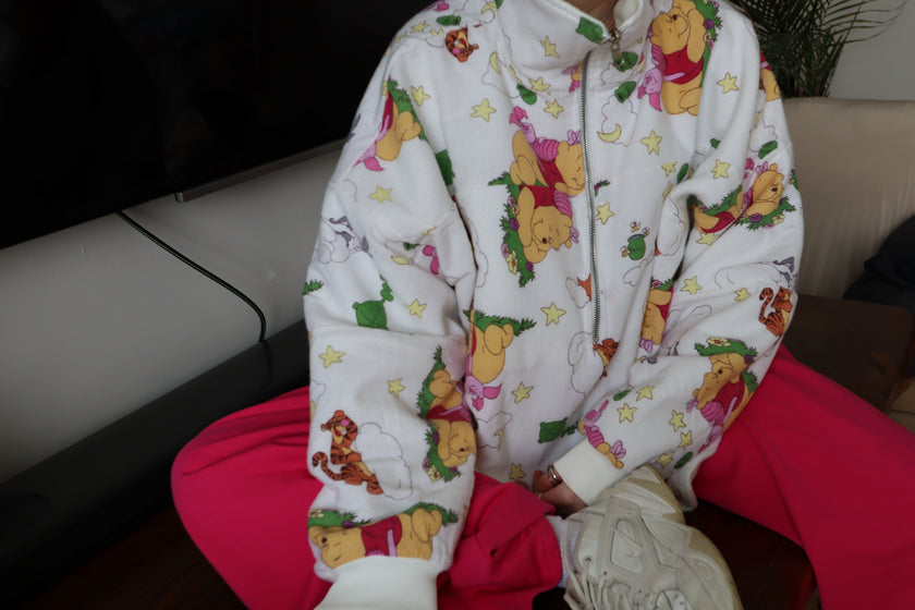 Çift taraflı Poohoodie(beyaz)