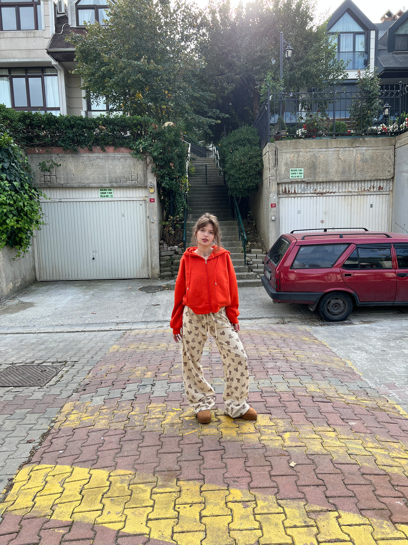 Turuncu Şardonlu Hoodie