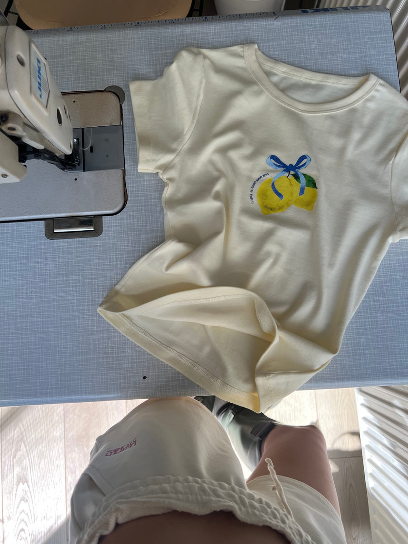 Limon baskılı tişört