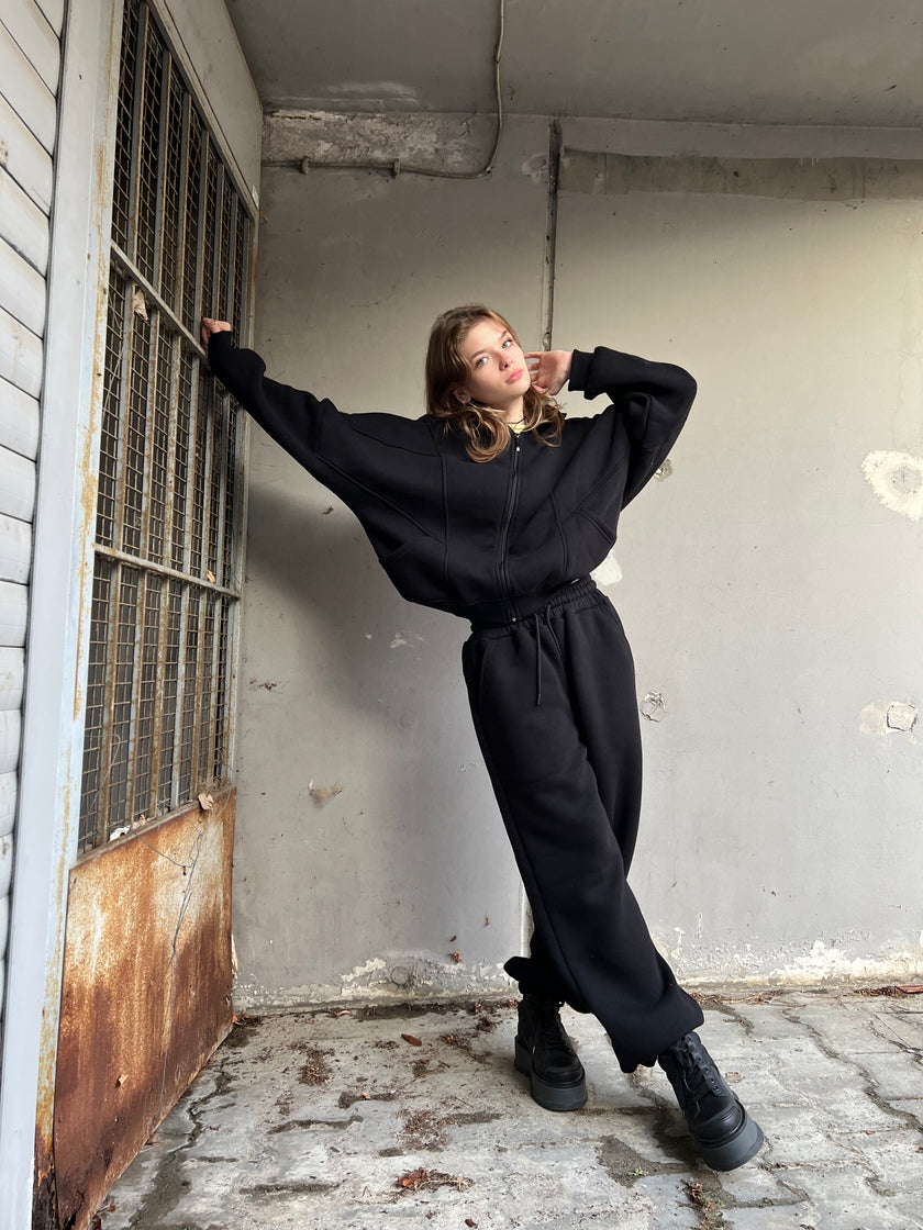 Ultra Kalın Eşofman Takımı (siyah)