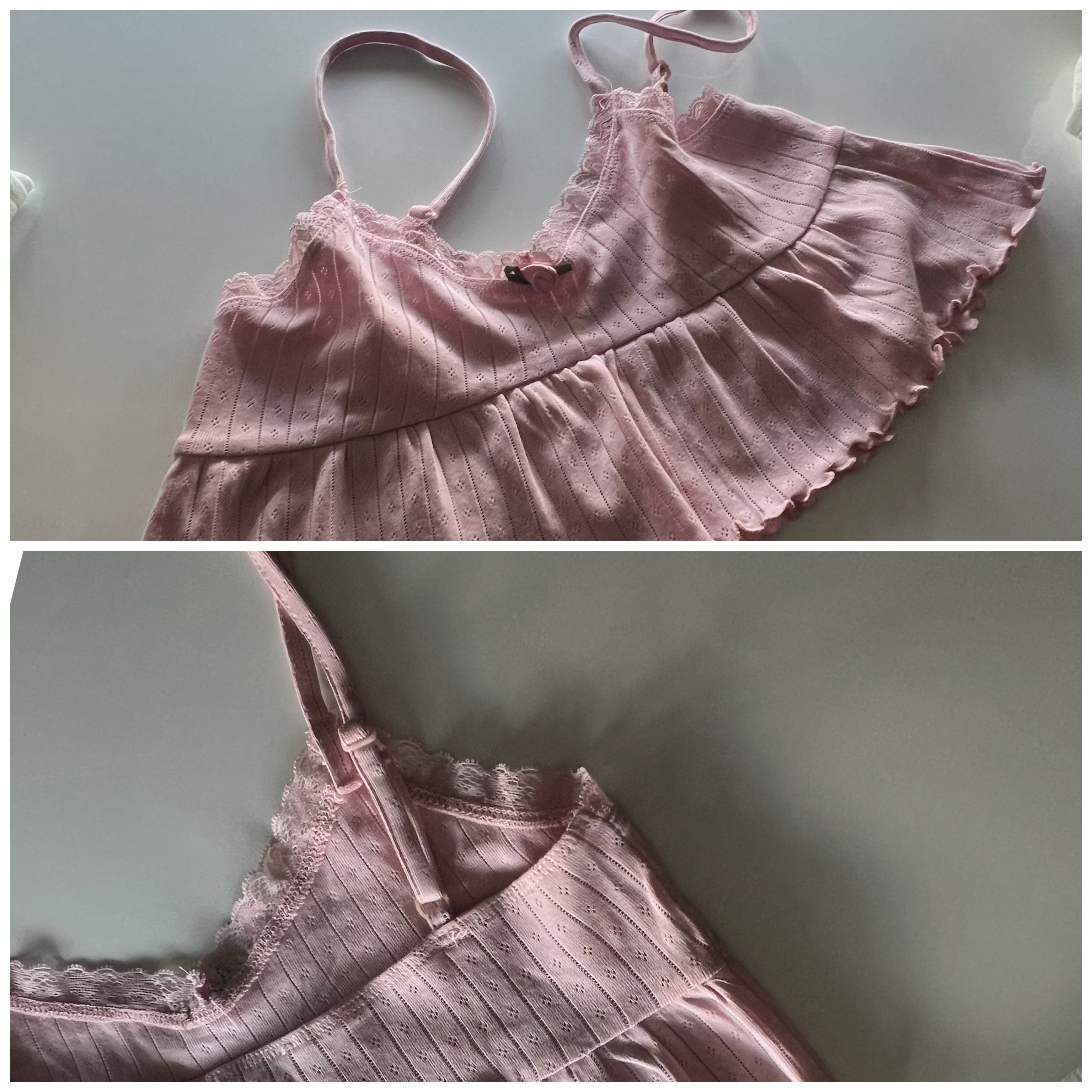 Fırfırlı pink top