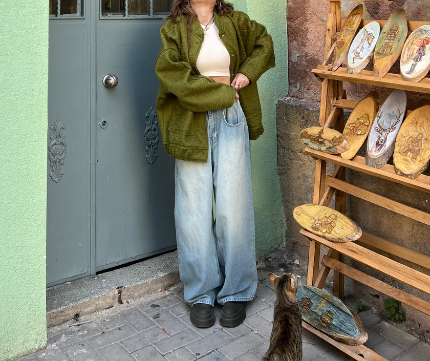 Denim washed baggy Jean