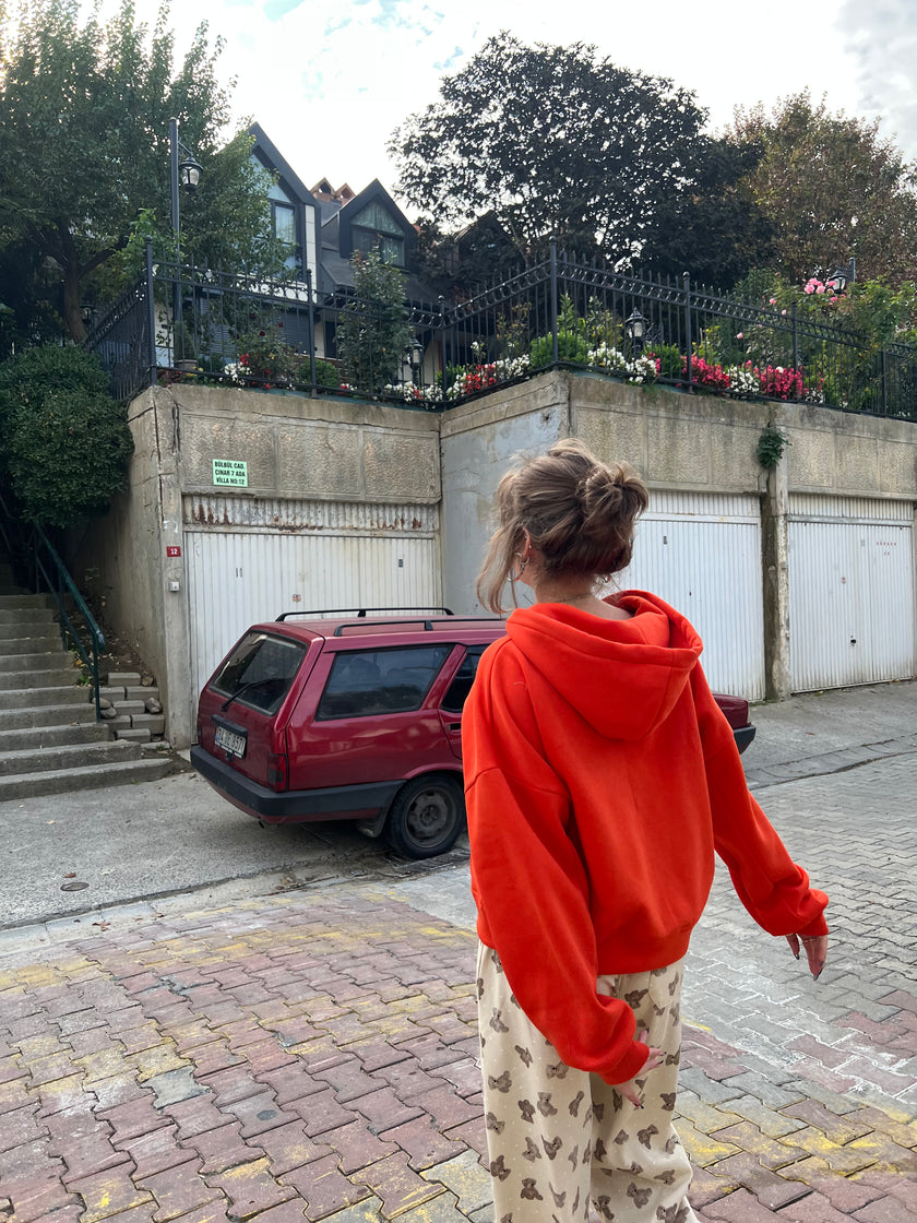 Turuncu Şardonlu Hoodie