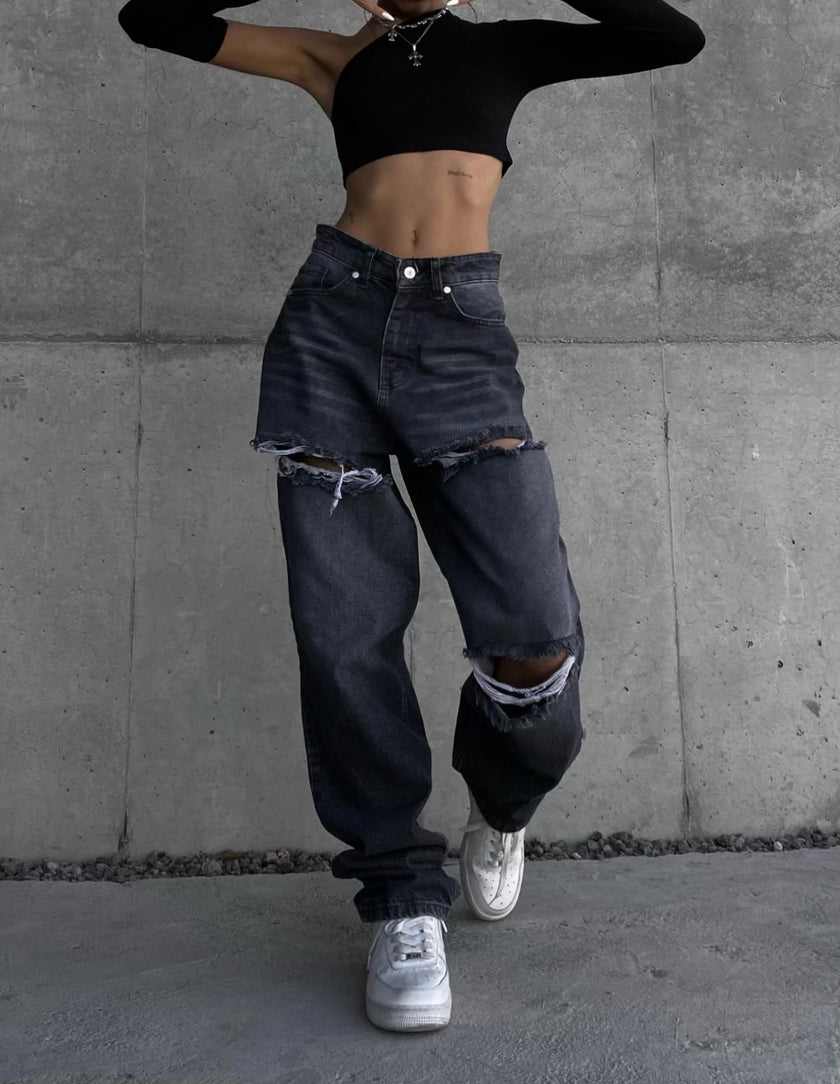 Lazerli Füme Baggy (milli kalıp)