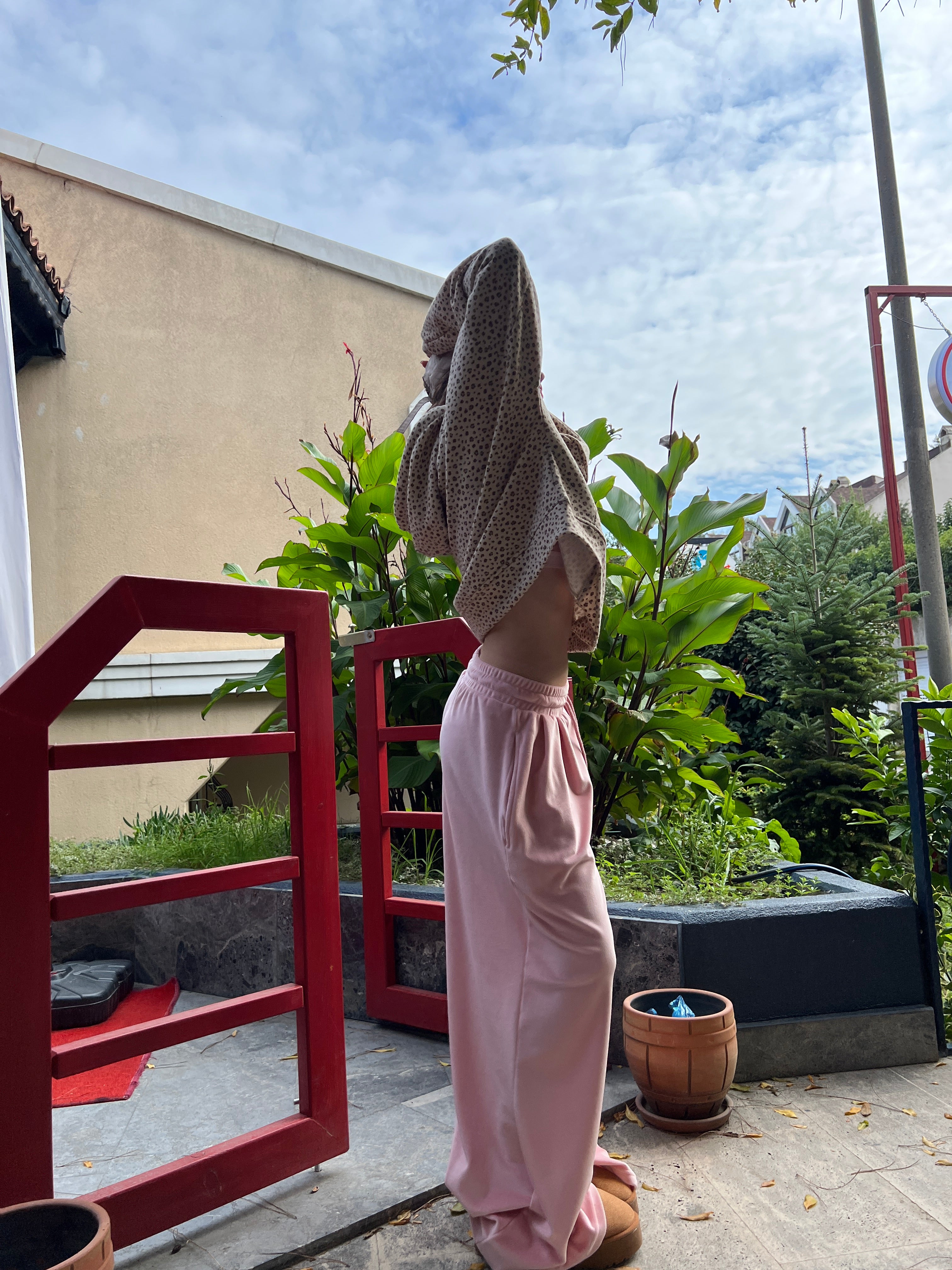 Kadife Pileli Eşoftolon (pembe)