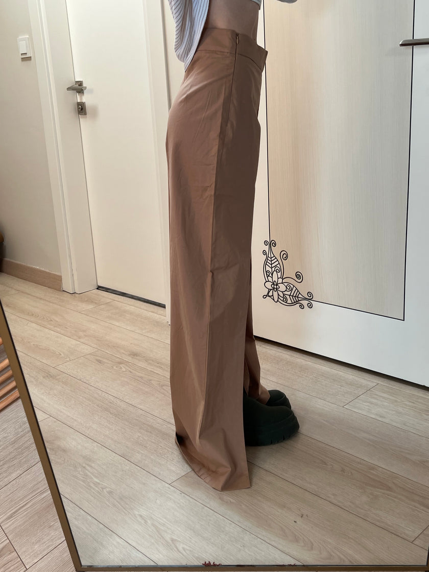 Paça yırtmaçlı kumaş pant