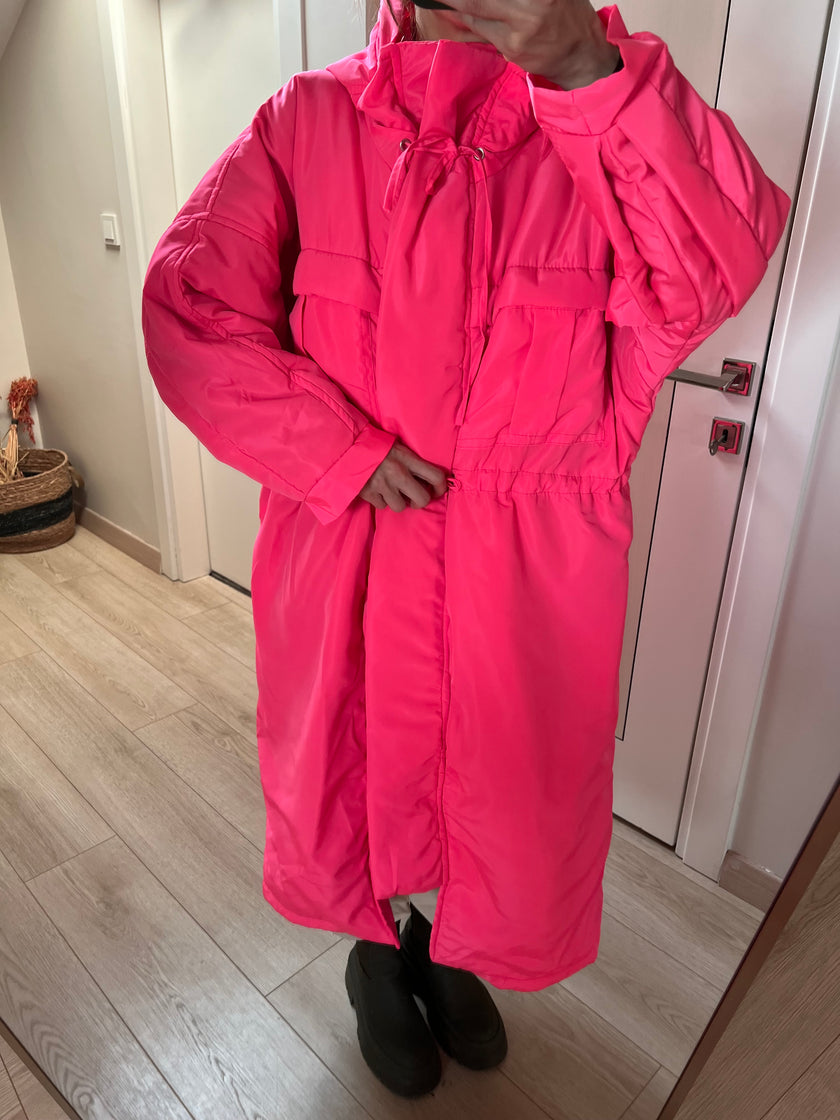 Neon pembe şişme mont