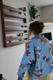 Çift Taraflı Şirinler Hoodie(mavi)