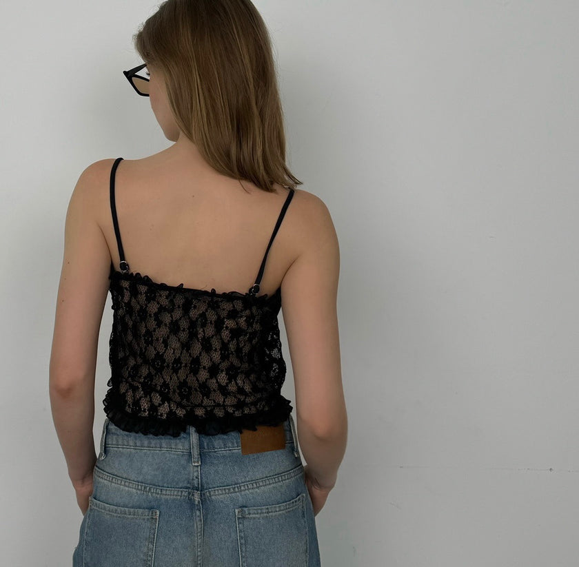 Fairy Dantel Top (siyah)