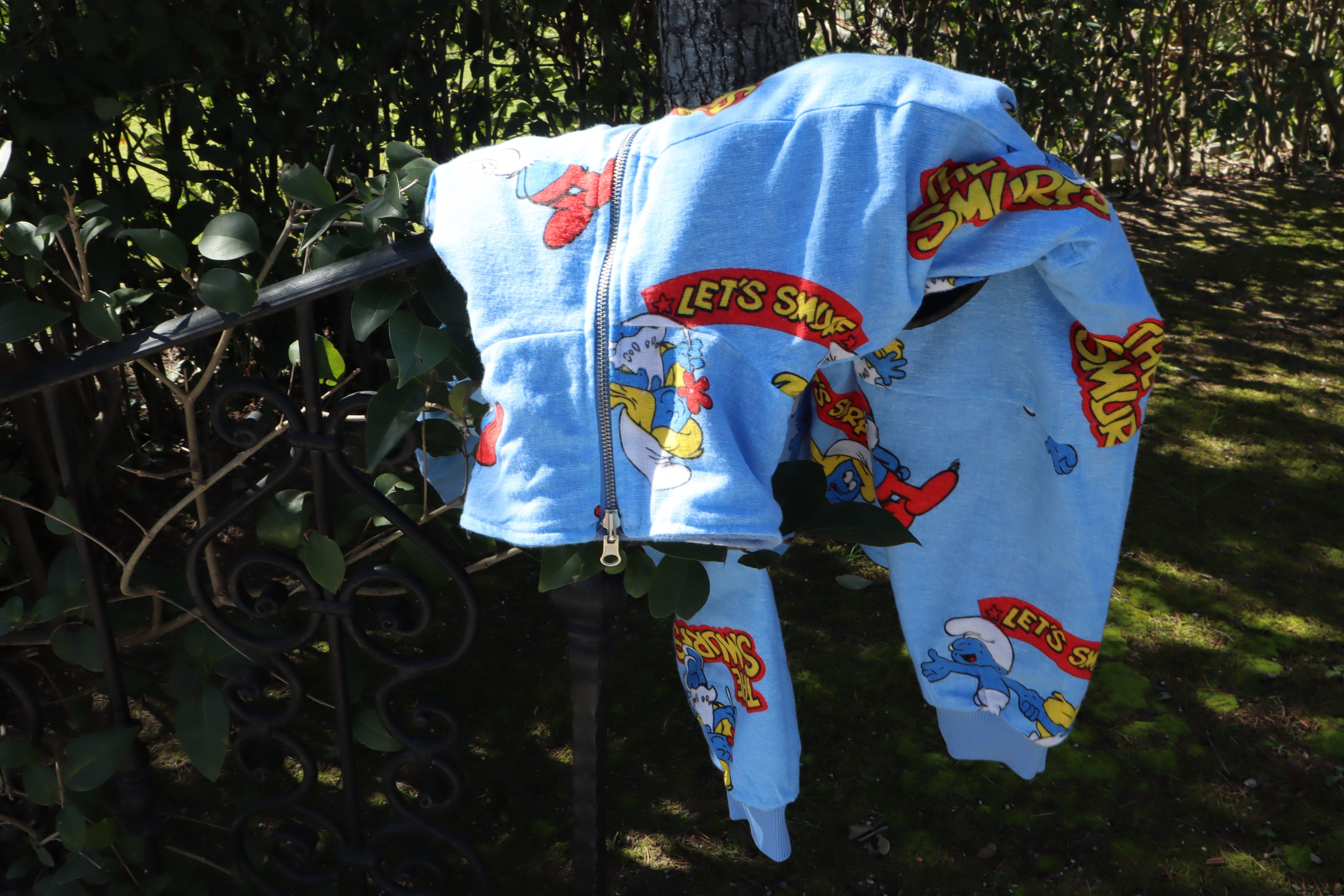 Çift Taraflı Şirinler Hoodie(mavi)