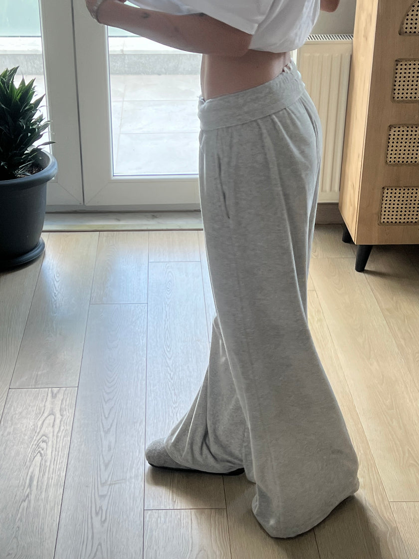 Kadife Pileli Eşoftolon (gri)