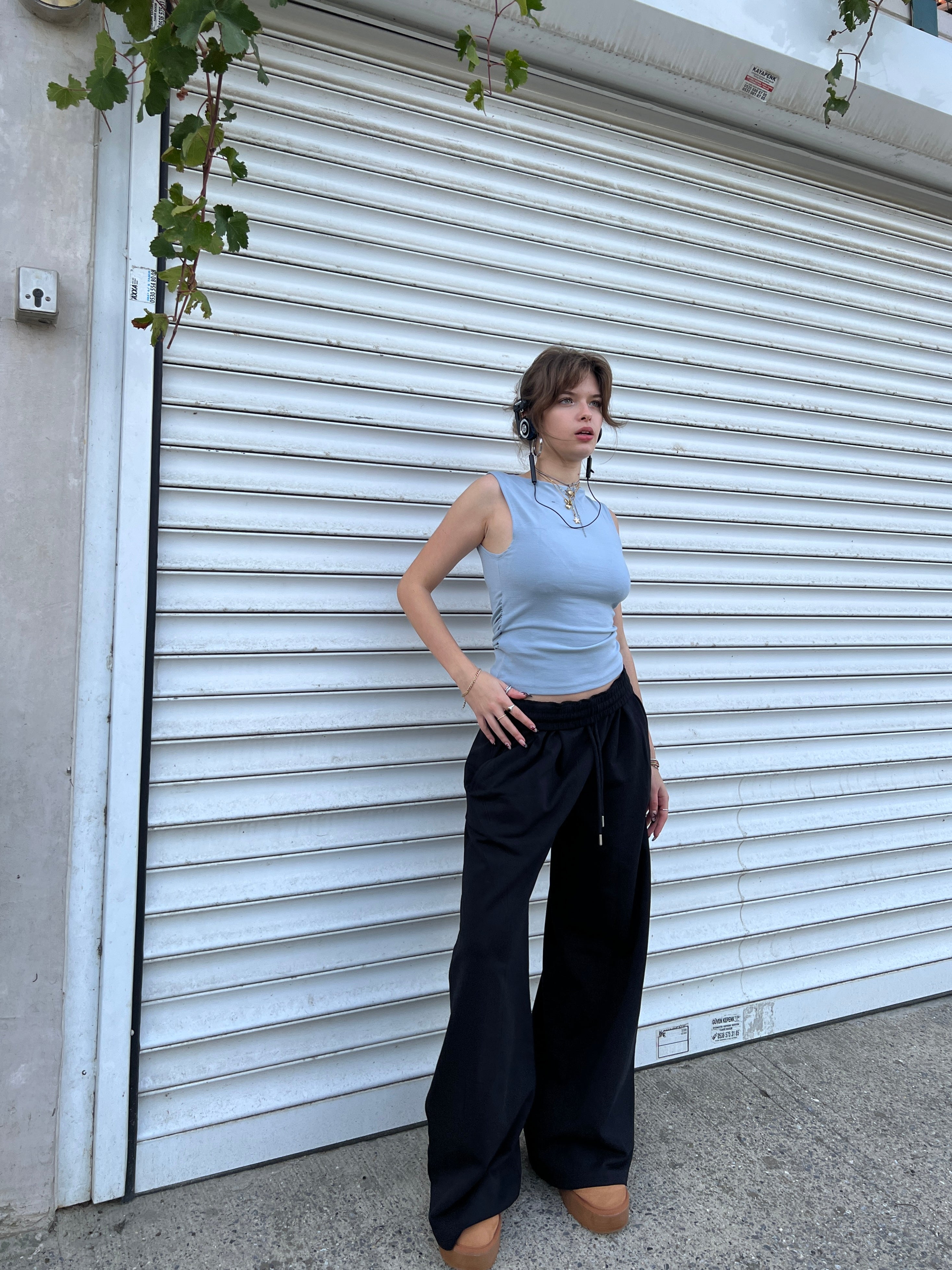 Pamuklu büzgülü Bluz(macun)