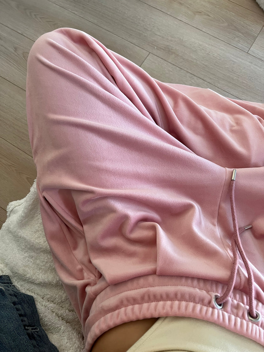 Kadife Pileli Eşoftolon (pembe)