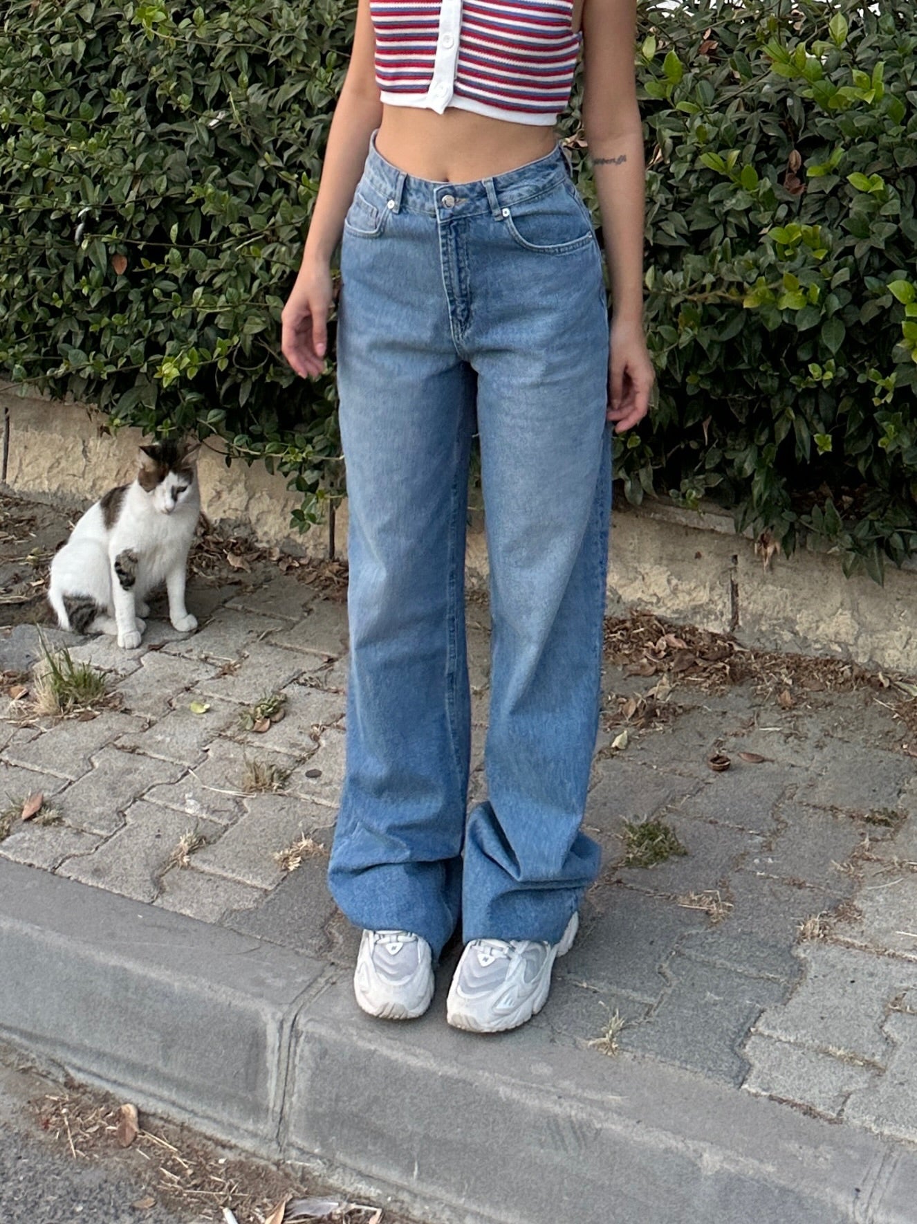 Retro straight denim