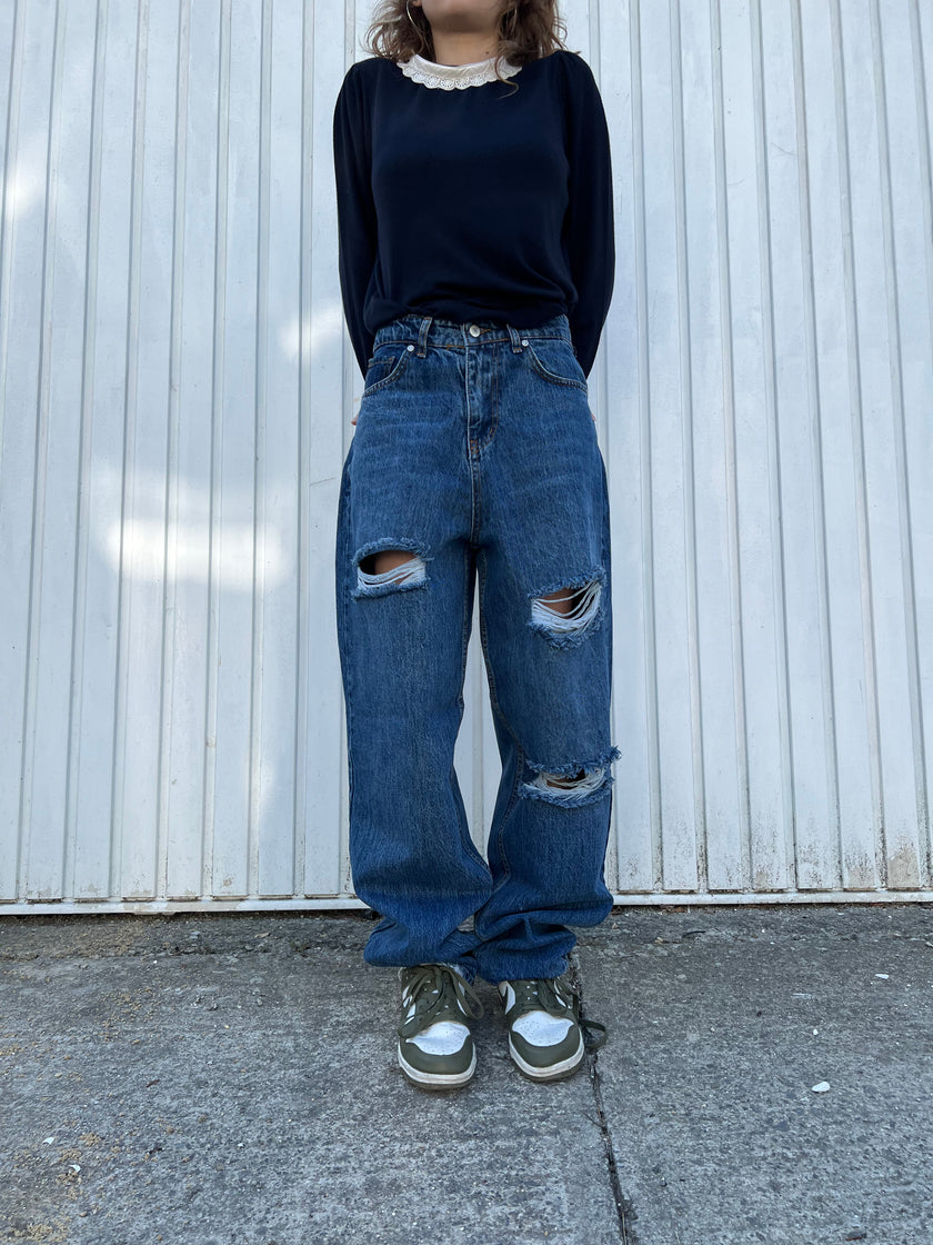 Lucifer lazerli baggy pantolon (milli kalıp)