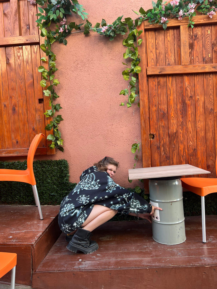 Oversize Baskılı Hoodie