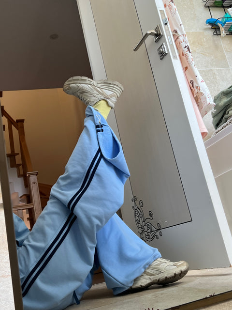 Eşoftolon Şeritli Baby Blue
