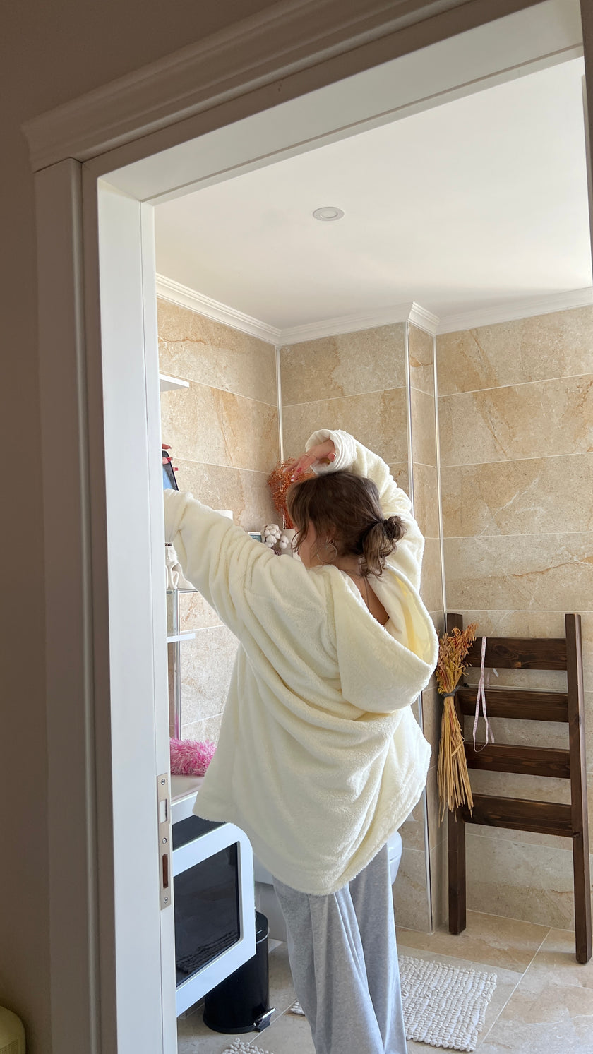 Çift Taraflı Giyilebilir Battaniye(krem)