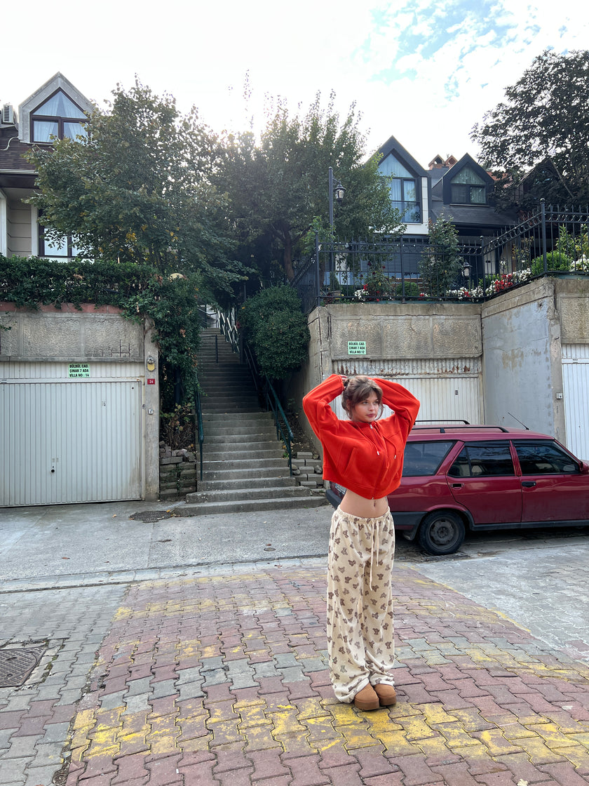 Turuncu Şardonlu Hoodie