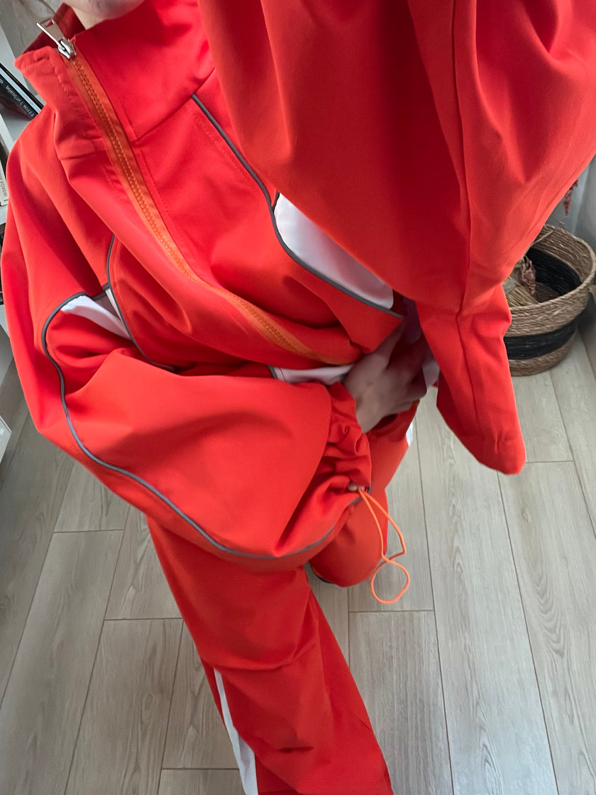 Turuncu omuz askılı Ceket