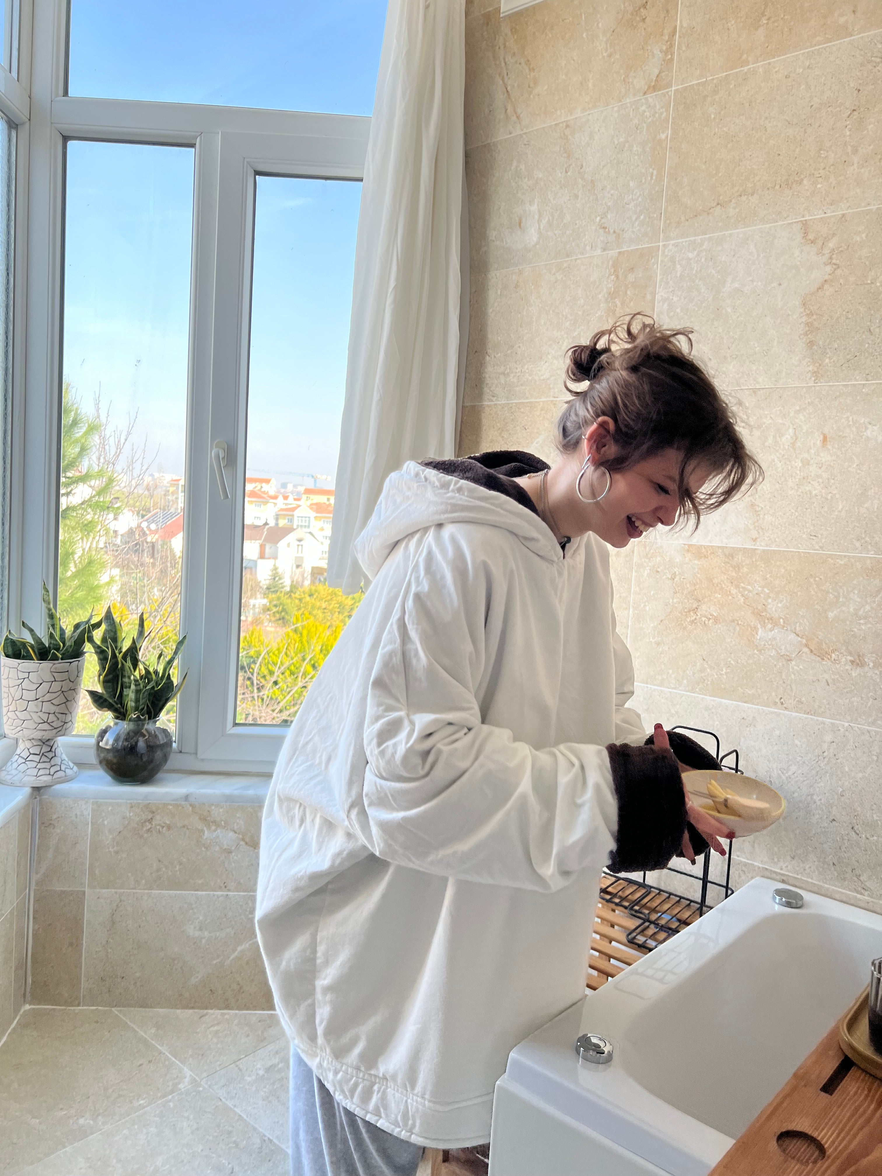 Çift Taraflı Giyilebilir Battaniye(Kahve)