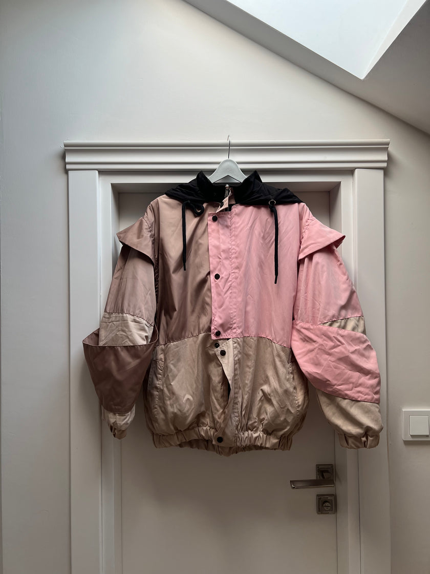 Fırfır kol şişme mont