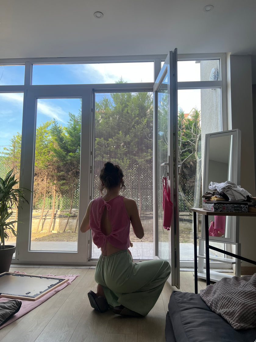 Bebe yaka pink top(♻️)