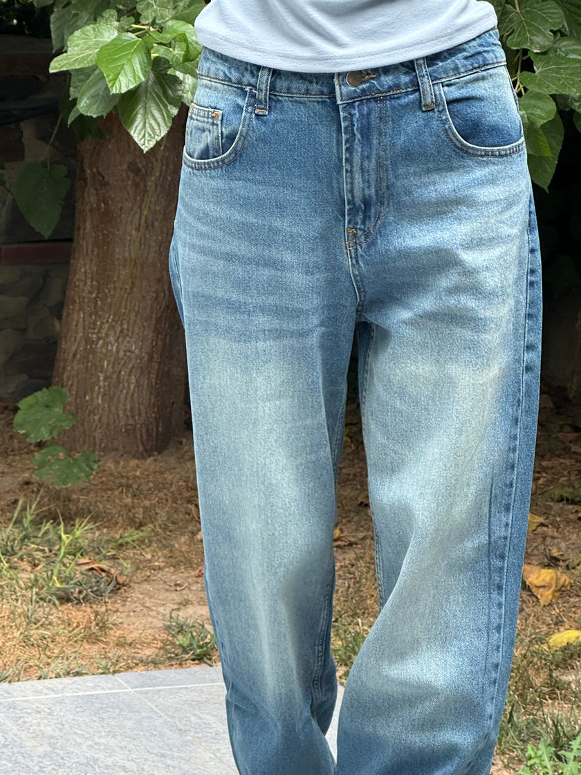 Paça detay wide leg Jean(tint yıkama)