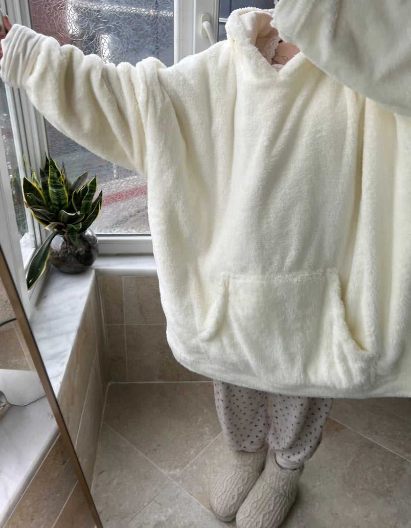 Çift Taraflı Giyilebilir Battaniye(krem)