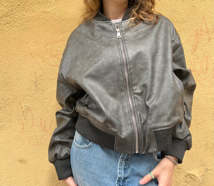 Vintage Deri Bomber Ceket ( gir)