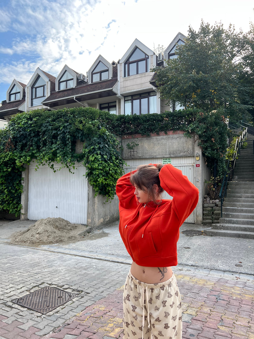 Turuncu Şardonlu Hoodie